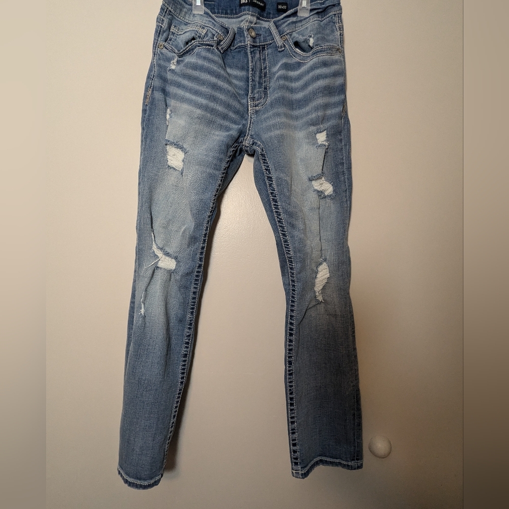 BKE Buckle Jake Straight Leg Jeans Men's 32x32 Light Wash Premium Stretch Denim